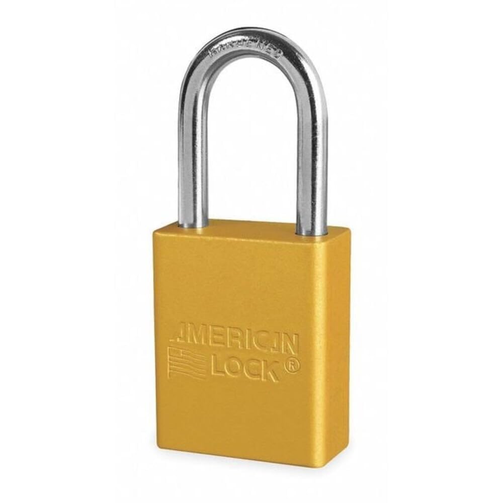 American Lock-A1106YLW Lockout Padlock, KD, Yellow, 1/4 in. Dia.