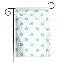 GDjiuzhang Christmas Home Garden Flags,Double Sided Outdoor Decorative Yard Flags(Teal Blue Polka Dots Green)