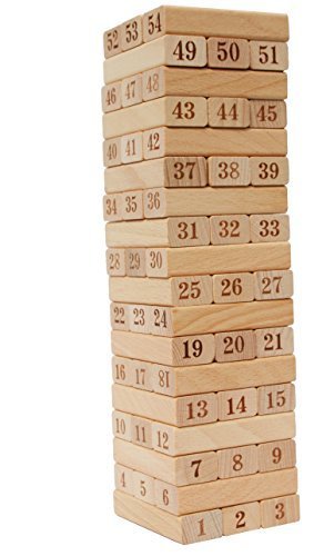 Toys of Wood Oxford Wooden Stacking Blocks with Numbers - Wooden Stacking Game - Family Games for Kids and Adults