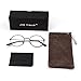 Retro Round Computer Reading Glasses Metal Circle Frame Gaming Eyeglasses Anti Blue Light Lens for Digital Screens UV400 Protection (Gunmetal/Clear)