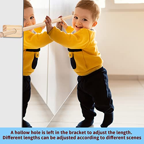 Montessori Wooden Pull Up Bar for Infants, 24 Inch Adjustable Infant