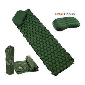 Ryno Tuff Camping Sleeping Pads and Camping Pillow Set – Ultralight Sleeping Pad for Camping, Backpacking Pad and Hiking…