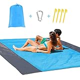 FuJiang Beach Blanket Sandless Extra Large Blanket Mat, Waterproof Pocket Outdoor Beach Mat Compact Camping Mat for Beach, Camping, Hiking, Music Festival, Lightweight Soft and Durable Ma