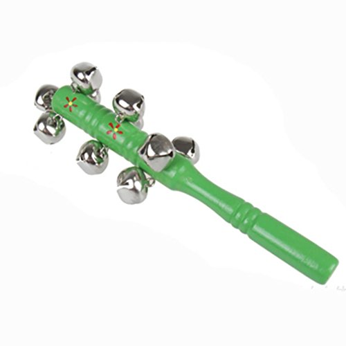 Gbell Cute Rainbow Musical Rattle Toys for Infants, Toddler Wood Jingle Ring Handbell Educational Toys for Baby Girls Boys 0-36 Months,Random Color (B)