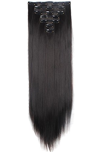 3-5 Days Delivery 7Pcs 16 Clips 23-24 Inch Thick Curly Straight Full Head Clip in on Double Weft Hair Extensions 20 Colors
