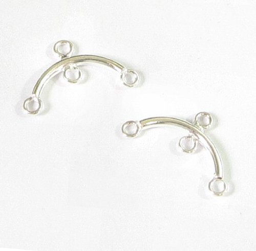 2 pcs .925 Sterling Silver Earring Necklace Pendant Chandelier Link Connector 18mm / Findings / Bright