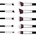Makeup Brushes Beauty Sponge Blender 10 Pcs Kabuki Powder Foundation Blending Blush Eyeliner Concealer Brush Set Cosmetic Tools (Silver + Black)