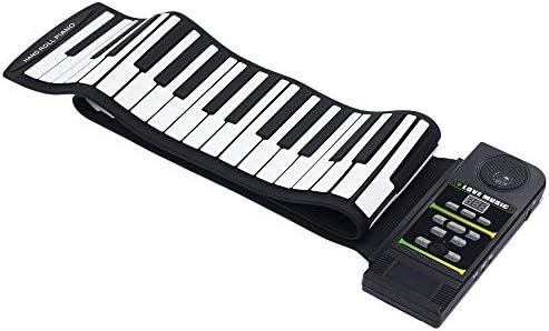 Hand Roll Piano for Kids Flexible 88 Keys Soft Silicon Electric Digital Roll Up Keyboard Piano Foldable Thickened Design With 128 Tone 100 Rhythm 14 Demonstration Songs Jukebox Function Recording Play
