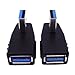 Fancasee (2 Pack) High Speed USB 3.0 Adapter Type A Male to Female 90 Degree Right or Left Angle Extension Adapter Connector Extender - Black