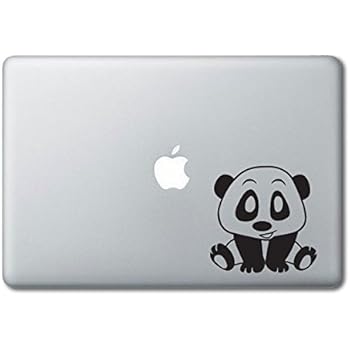 Cute Chibi Panda Sitting Printed Clear Vinyl Decal Sticker Compatible with Apple MacBook Pro Air 11