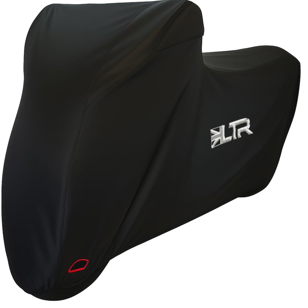 LTR Motorbike Cover | 420D Waterproof Rain Motorcycle Covers for Outdoor Scooter Storage | Thicker Heavy Duty Vented Bike Accessories Black| Large, X Large, XX Large (XL)