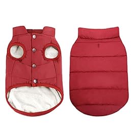 ASENKU Windproof Dog Winter Coat Waterproof Dog Jacket Warm Dog Vest Cold Weather Pet Apparel with 2 Layers Fleece Lined for Small Medium Large Dogs