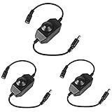 3pcs LED Strip Lights Dimmer, FAVOLCANO DC 12V-24V 6A Dimmer Switch for LED Strip Light, LED Rope Light 3528,5050,5630