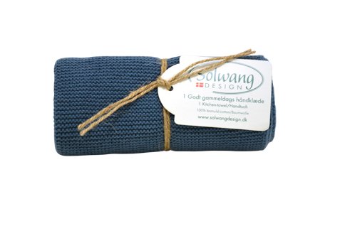 Solwang Hand Towel Rustic Blue Cotton Knitted Tea Towel Kitchen Towel