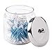InterDesign Forma Bathroom Vanity Glass Apothecary Jar for Cotton Balls, Swabs, Cosmetic Pads - Medium, Clear/Polished