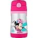 THERMOS Vacuum Insulated Stainless Steel 10-Ounce Straw Bottle, Minnie's Bow-Tique