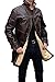 Trench Mens Leather Coat - Black Shearling Coats for Men