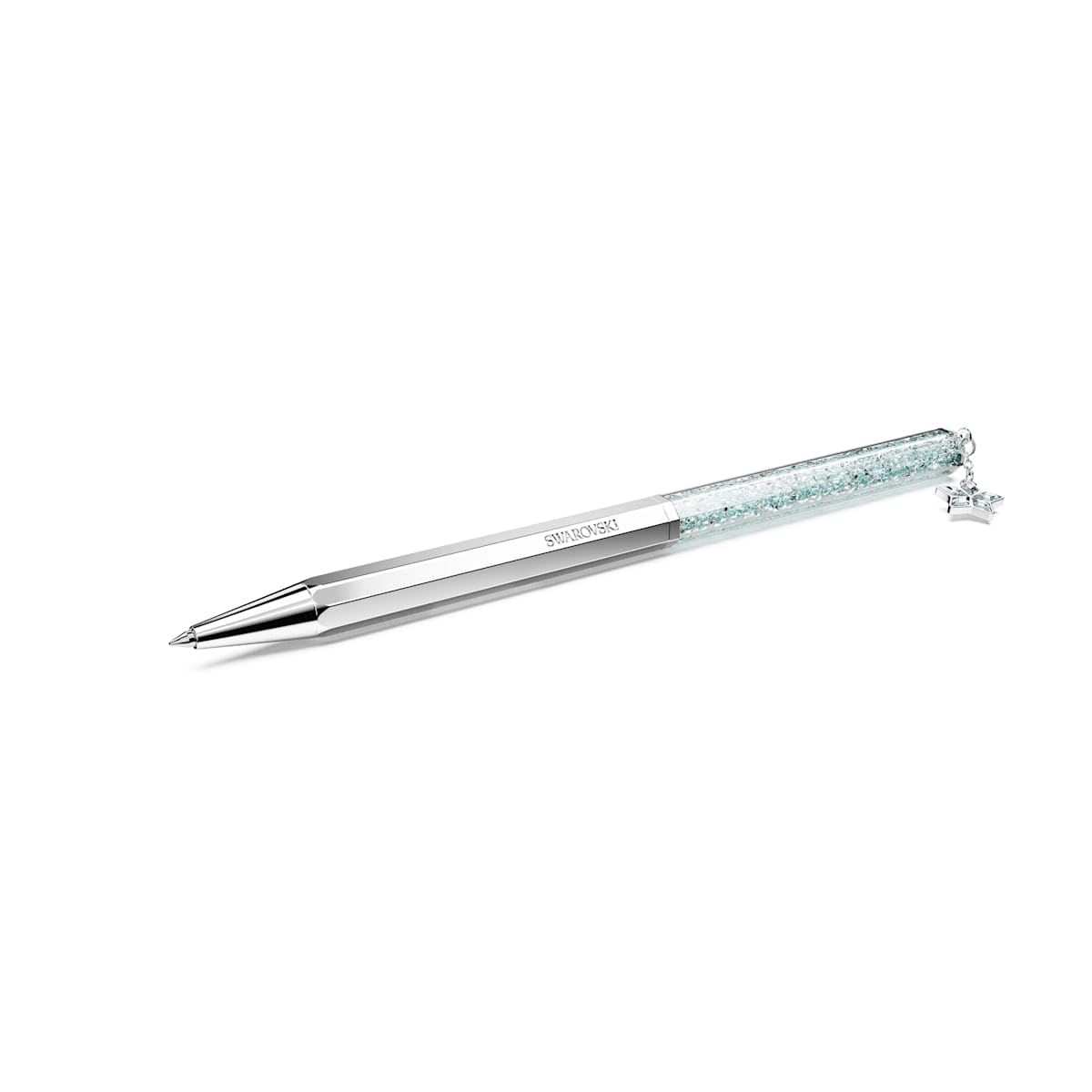 Swarovski Crystalline Ballpoint Pen, Blue Lacquered Barrel with Eight Crystal Facets and More Than 400 Clear Crystals, from the Crystalline Collection