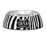 Loving Pets Diva Zebra Milano Bowl for Dogs, Medium
