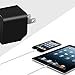 AMEMO 12W 2.4A Dual USB Port Wall Charger Adapter with Foldable Plug for Smartphones, Black