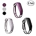 Hotodeal Replacement Bands for Fitbit Flex, Fashion Adjustable Silicone Wristband, Hollowed Design with Secure Metal Clasp, Prevent Tracker Falling Off, Comfortable, Pack of 3 (Black+Purple+Grey)