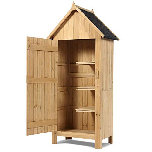 IDMarket - Armoire cabane de Jardin en Bois Naturel