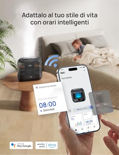 Dreo Smart Humidifier for Bedroom 4L Top Fill with Cold Mist and Oil Diffuser and Night Light, 32 Hours Burn Time, Silent Humidifiers for Home, Office
