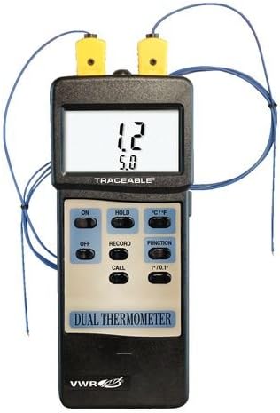 CONTROL COMPANY 4137 Traceable Double Thermometer, -50 to 1230 Degree C Temperature Range