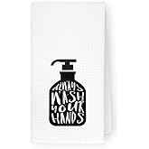 JKMBN Funny Hand Towels for Bathroom, Funny Quote Wash Your Hand Bathroom Decor, Guest Towel Hanging Kitchen Dish Towel, 16x24 Inch