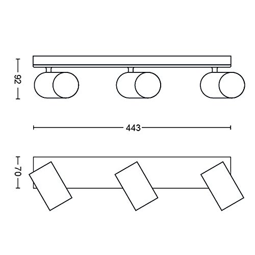 Philips Kosipo opbouwspot 3-lichts - Zwart - GU10 - Draaibare spots - Eenvoudige installatie. - Exclusief lichtbron - Afbeelding 6