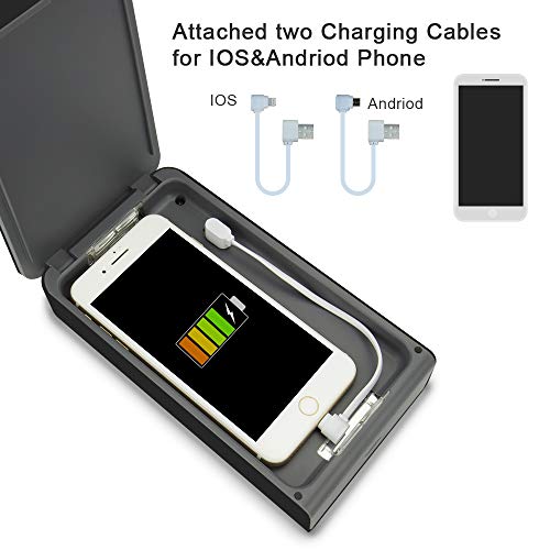 Smart Phone UV Sanitizer Portable UV Light Cell Phone Sterilizer Cleaner Aromatherapy Function Disinfector with USB Charging for iPhone Android Smart Phone Toothbrush Jewelry Watches (Black)