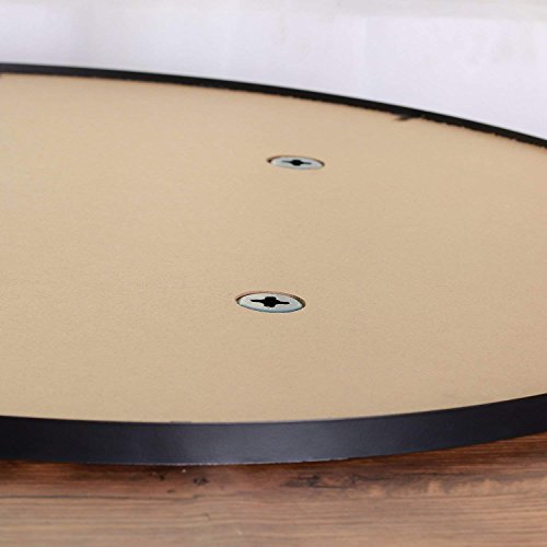 Simmer Stone 25.6" Wall Mount Round Mirror, Modern Decorative Metal Framed Mirror, Black - Thumbnail 2