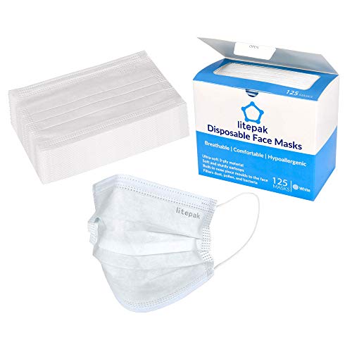 Litepak (125ct Box) Disposable Face Mask Premium Soft Earloop 3Ply