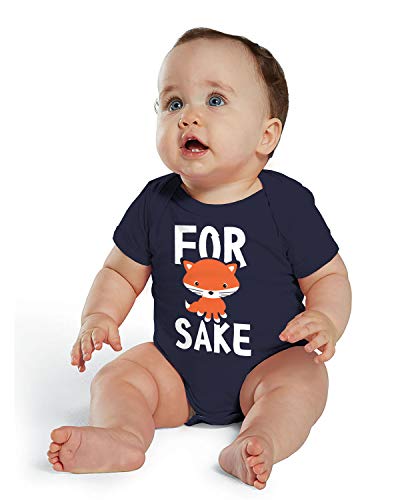 Panoware Funny Baby Onesie | for Fox Sake, Navy, 6-12 Months