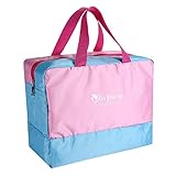 isYoung Wet and Dry Bag Baby Diaper Bag - Come with Dry Section, Wet Section, Shoe Section. (Pink)