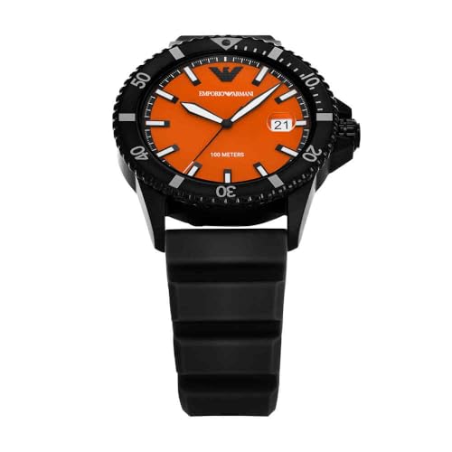 Watch For Men, Quartz Three Hand Date Movement and 42mm Case Size with Silicone Strap