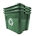 Rubbermaid Commercial Products Stackable Recycling Bin, 14 Gallon, Green Storage Container, For Garage/Kitchen use for Boxes/Paper/Yard Waste Recycle