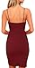 Rozegaga Womens Deep V Neck Spaghetti Straps Sleeveless Open Back Mini Club Bodycon Dress Large Wine Red