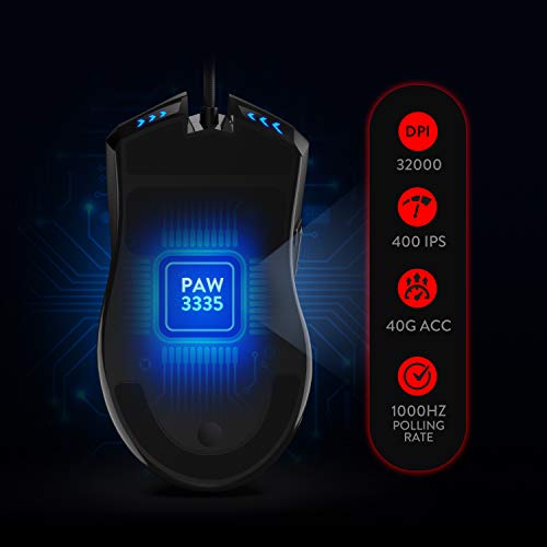 Redragon M721Pro Lonewolf2 Gaming Mouse, Wired Mouse RGB Lighting, 10