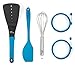 5-Piece Baking Set | 2 Egg Rings, 1 Spatula, 1 Turner & 1 Whisk | Free Pancake Recipes eBook | Perfect for Cooking Pancakes, Eggs & More | KPKitchen Blue Bakeware Kitchen Utensils Essentials