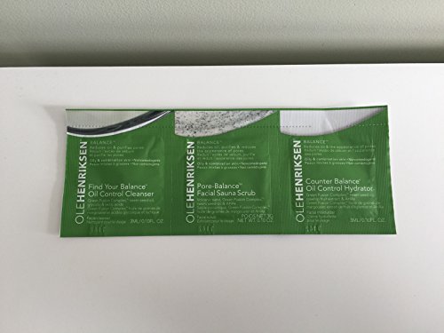 OLEHENRIKSEN Balance It All Essentials Set Packet: Oil Control Cleanser (.10 oz) + Pore-Balance Facial Sauna Scrub (.10 oz) + Counter Balance Oil Control Hydrator (.10 oz)