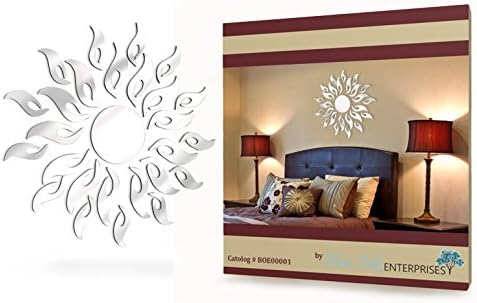 Mirrors For Wall Decor Decorative Wall Decals Home Decorations Removable Art Sunburst Flower Accent