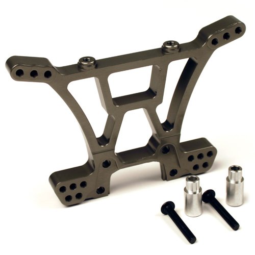 Atomik RC Alloy Rear Shock Tower, Grey fits the Traxxas 1/10 Slash 4X4 and Other Traxxas Models - Replaces Traxxas Part 6838
