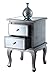 Convenience Concepts Gold Coast Collection Mirrored End Table, Silver