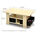 Furinno Coffee Table with Bins, Steam Beech/Black