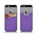 CardBuddy Stick On Card Holder Wallet, Credit Card Phone Wallet Case for Any iPhone or Android (Purple)