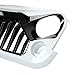 u-Box Front Gladiator Vader Grille in Gloss Black & Painted White 2007-2017 Jeep Wrangler JK & Wrangler Unlimited (W7 Paint Code,Bright White)