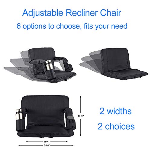 image for Hishine Portable Stadium Seat Foldable Chair for Bleasher Recliner Cha