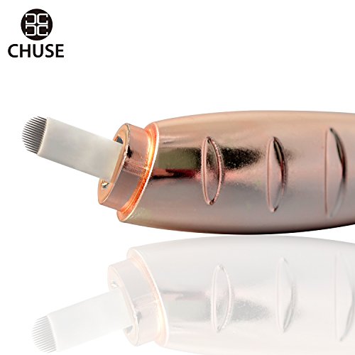 CHUSE M66 16 Curved 5pcs Disposable Microblading Pen With Sterile Microblades (Gold)