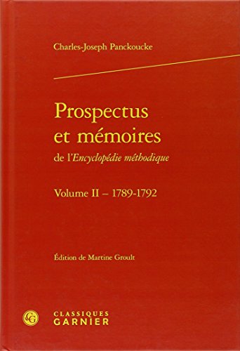 Prospectus et mémoires de l'Encyclopédie méthodique